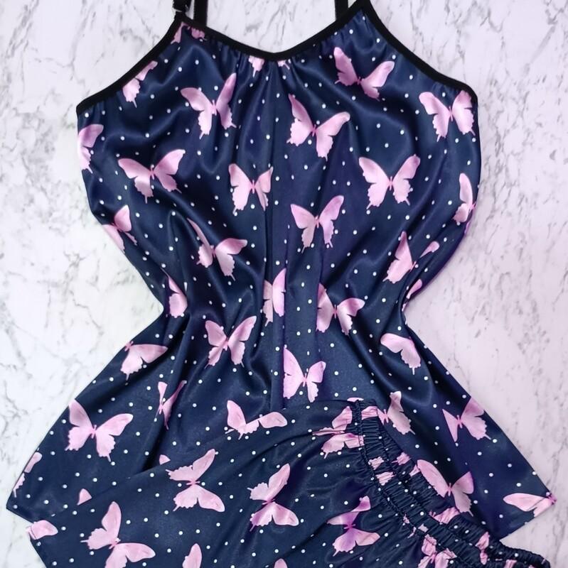 لباس خواب ساتن ال ایکس زنانه پروانه‌ای