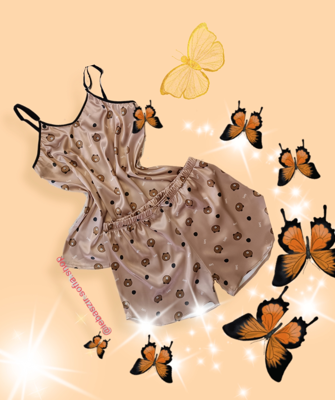 لباس خواب ساتن ال ایکس زنانه خرسی