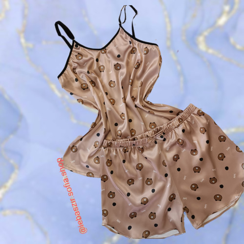 لباس خواب ساتن ال ایکس زنانه خرسی