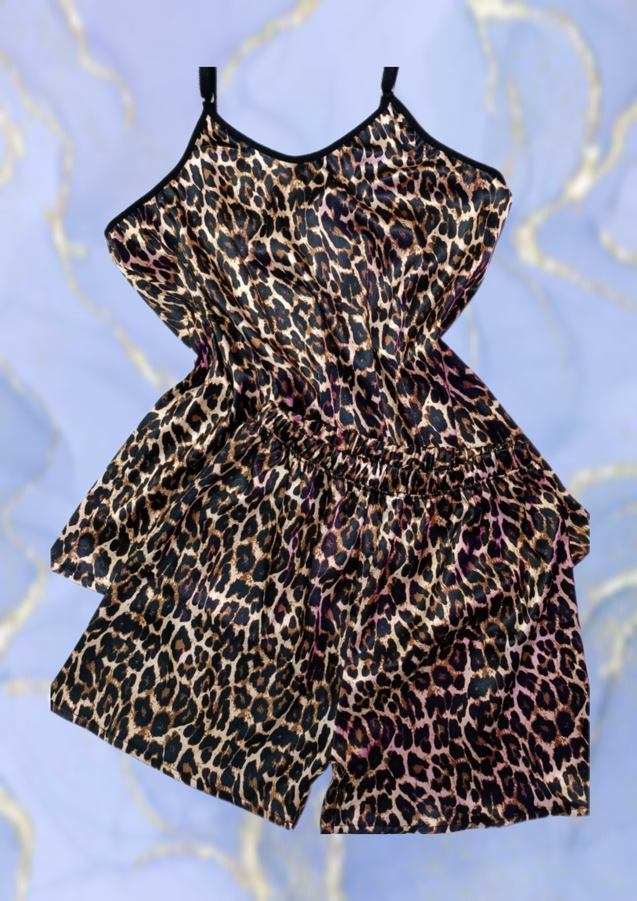 لباس خواب ساتن ال ایکس زنانه پلنگی