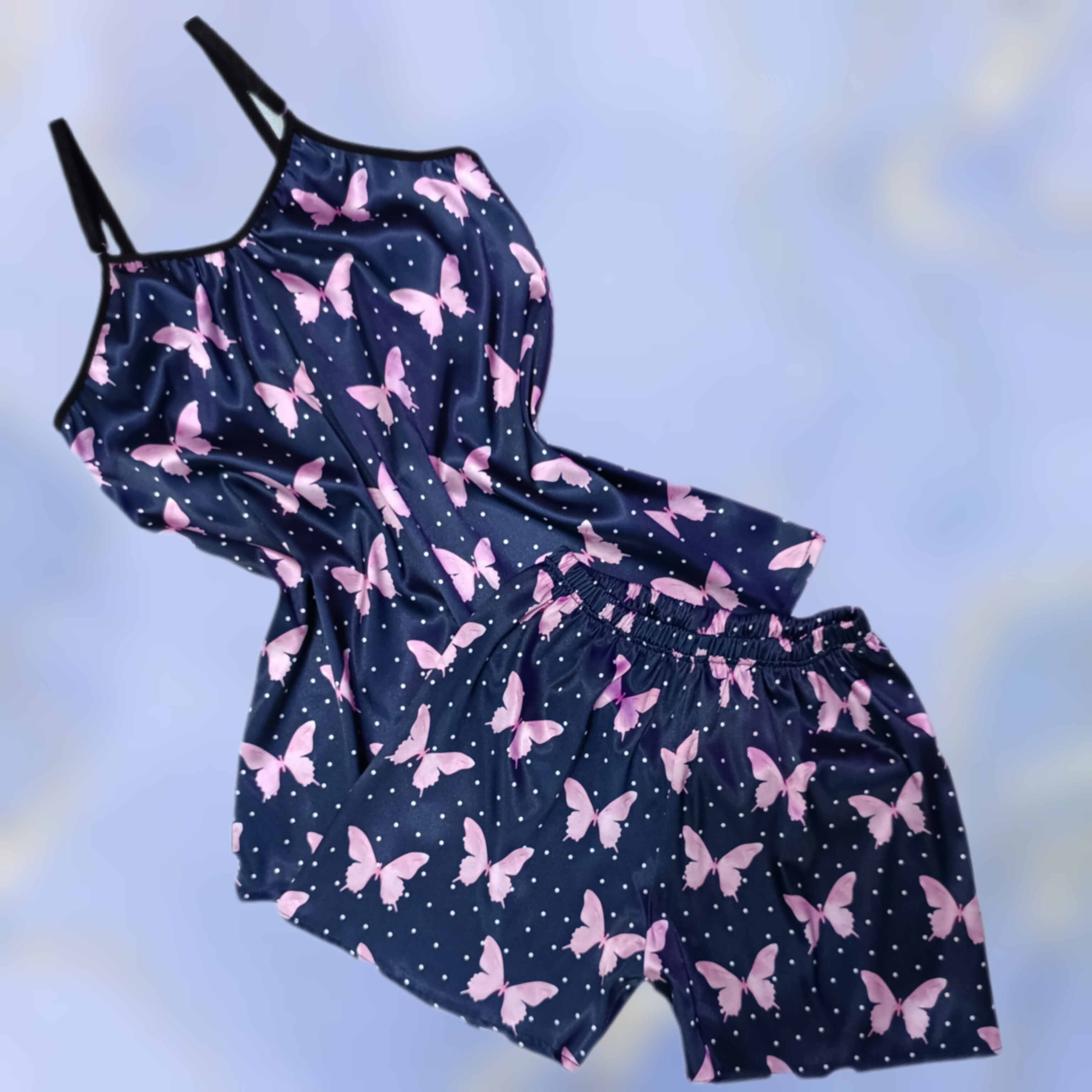 لباس خواب ساتن ال ایکس پروانه‌ای