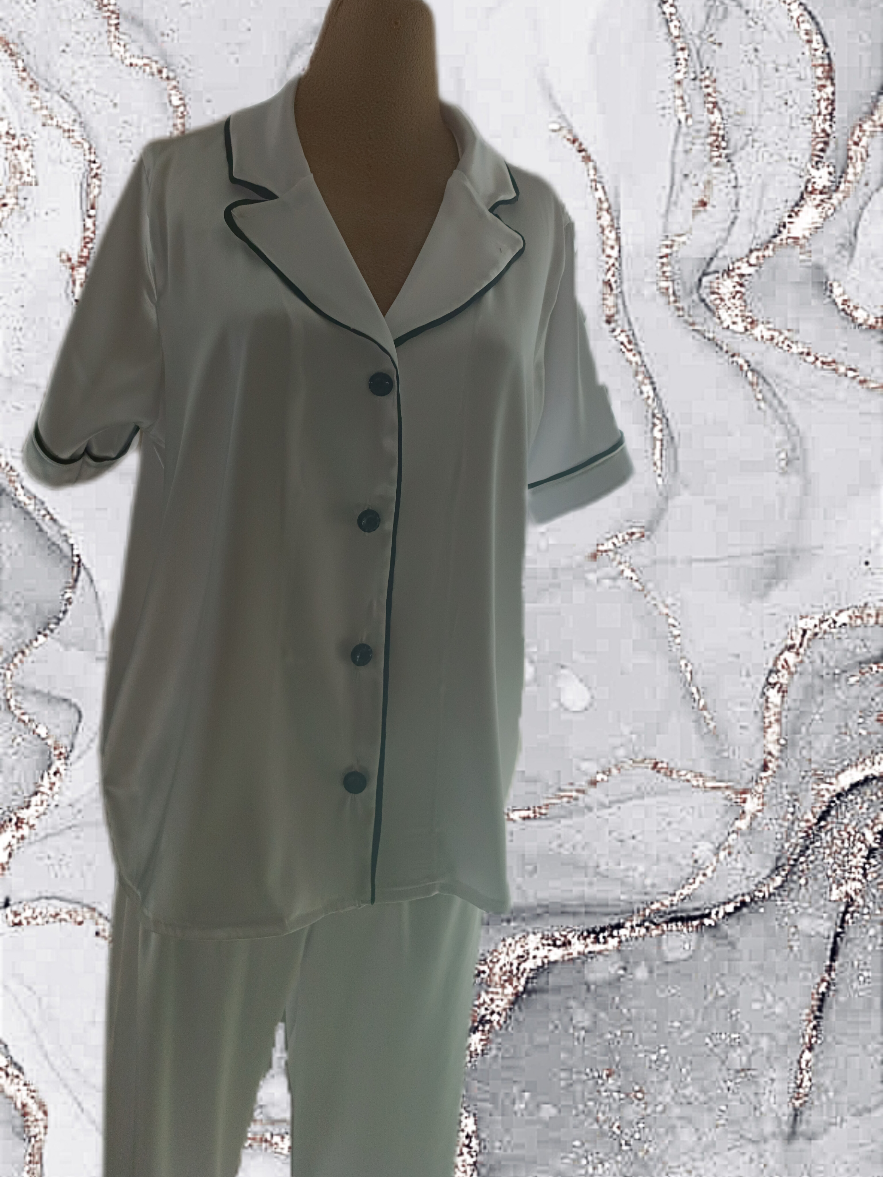 ست لباس خواب زنانه بلوز و شلوار ساتن ال ایکس