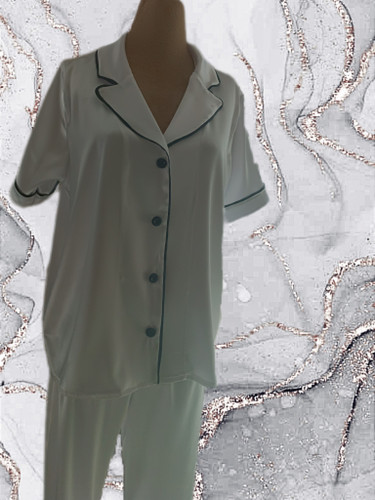 ست لباس خواب زنانه بلوز و شلوار ساتن ال ایکس