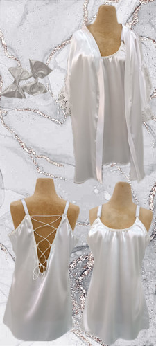 ست پیراهن وربدوشامبر ساتن ال ایکس